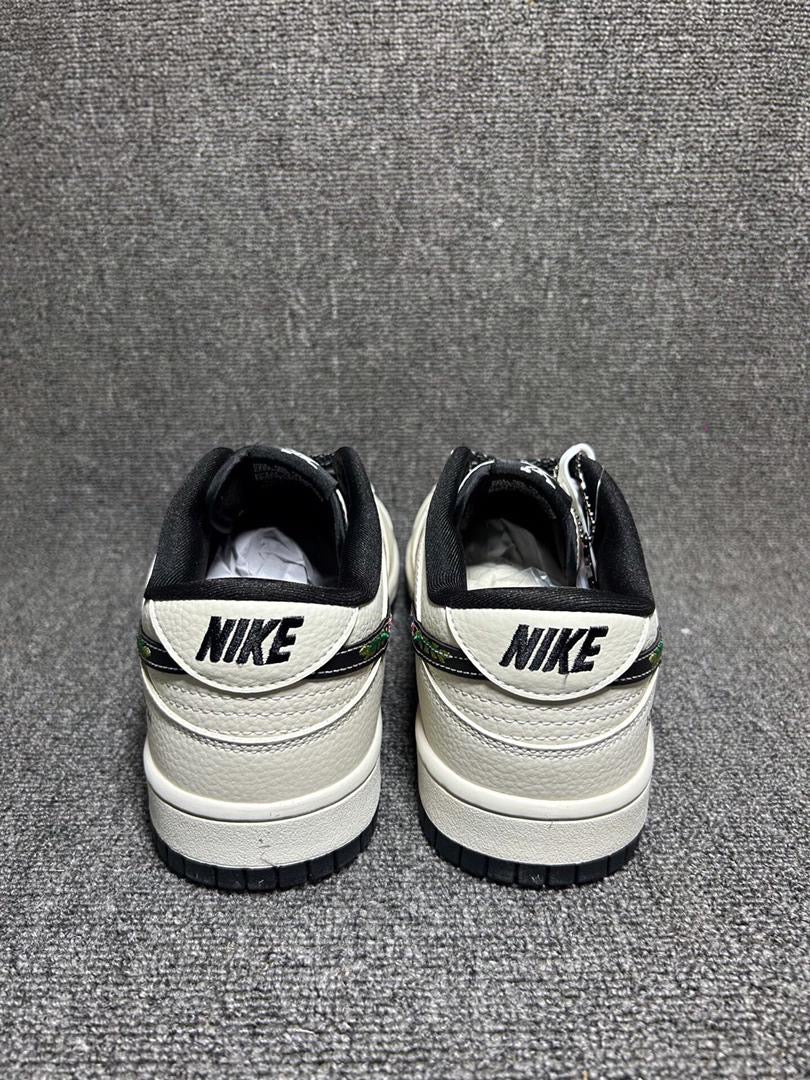 Nk SB Dunk Low Collaboration - Off White with black L'V Print