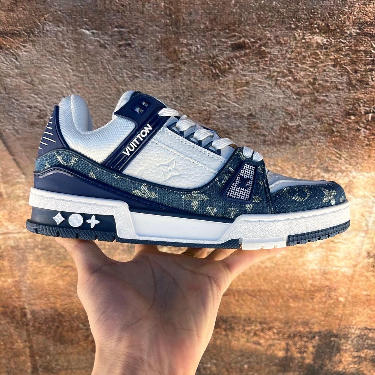 L'V Trainer Sneaker Monogram Denim